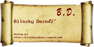 Bilszky Dezső névjegykártya