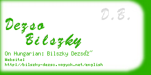 dezso bilszky business card